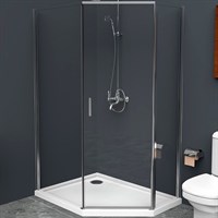 Душевой уголок BelBagno Uno 100х80 UNO-195-PH-1-100/80-C-Cr профиль Хром стекло прозрачное