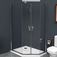 Душевой уголок BelBagno Uno 100х80 UNO-195-PH-2-100/80-C-Cr профиль Хром стекло прозрачное UNO-195-PH-2-100/80-C-Cr