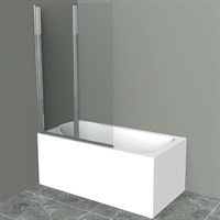 Шторка на ванну BelBagno UNO-V-2-120/150-C-Cr профиль Хром стекло прозрачное