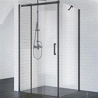 Душевой уголок BelBagno Acqua 120х90 ACQUA-AH-1-120/90-C-NERO профиль Черный стекло прозрачное ACQUA-AH-1-120/90-C-NERO