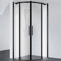 Душевой уголок BelBagno Acqua 100x100 ACQUA-R-2-100-C-NERO профиль Черный стекло прозрачное