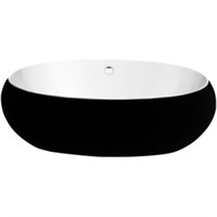 Акриловая ванна BelBagno BB18-NERO/BIA 180x90 без гидромассажа BB18-NERO/BIA