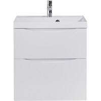 Тумба под раковину BelBagno Marino 60 MARINO-H60-600-2C-SO-BL-P подвесная Bianco Lucido MARINO-H60-600-2C-SO-BL-P