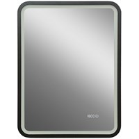 Зеркало Art&Max Genova AM-Gen-600-800-S-F-Т с подсветкой с сенсорным выключателем Черное AM-Gen-600-800-S-F-Т