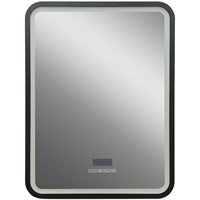 Зеркало Art&Max Genova AM-Gen-600-800-S-F-MFP с подсветкой с музыкальным блоком Черное AM-Gen-600-800-S-F-MFP