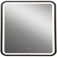 Зеркало Art&Max Genova AM-Gen-800-800-DS-F с подсветкой с сенсорным выключателем Черное AM-Gen-800-800-DS-F