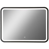 Зеркало Art&Max Genova AM-Gen-1200-800-DS-F с подсветкой с сенсорным выключателем Черное AM-Gen-1200-800-DS-F
