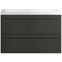 Тумба под раковину Art&Max AM-Platino-900-2C-SO-GM подвесная Серый матовый AM-Platino-900-2C-SO-GM