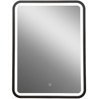 Зеркало Art&Max Genova AM-Gen-600-800-DS-F с подсветкой с сенсорным выключателем Черное AM-Gen-600-800-DS-F