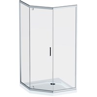 Душевой уголок AM.PM Gem 90x90 W90G-405-090MT профиль, Хром матовый стекло прозрачное W90G-405-090MT