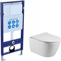 Комплект: унитаз с инсталляцией AQUATEK Standard Set AQUATEK БЕТТА с тонким сиденьем soft-close Set AQUATEK БЕТТА