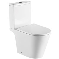 AQ1363B-00 БЕТТА Унитаз напольный безободковый с бачком 640*365*790мм, горизонтальный выпуск, тонкое сиденье с механизмом плавного закрывания, крепеж AQ1363B-00