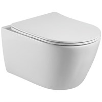 AQ1253W-00 БЕТТА Унитаз подвесной безободковый 531*360*344мм, тонкое сиденье с механизмом плавного закрывания, крепеж AQ1253W-00