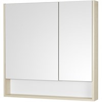Зеркальный шкаф Aquaton Сканди 90 белый, дуб верона 1A252302SDB20