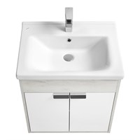 1A2373K0FAX10 Набор: 1A237301FAX10 Тумба-умывальник Флай 60 Бел Дуб КРАФТ/ 1WH302421 Раковина Миранда 60 1A2373K0FAX10