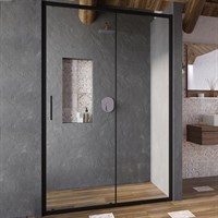 Душевая дверь Ravak Blix Slim BLSDP2-110 X0PMD0300Z1 профиль Черный матовый стекло Transparent X0PMD0300Z1