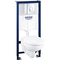 Комплект унитаза с инсталляцией Grohe Solido Perfect 39192000 с кнопкой смыва Хром и сиденьем Микролифт gr_39192000