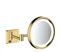 Зеркало для бритья косметическое, с LED подсветкой Hansgrohe AddStoris 41790990 полированное золото 41790990