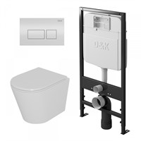 Комплект D&K DS1021601 унитаз DT1026016, инсталляция DI8055119, клавиша смыва DB1439016 DS1021601