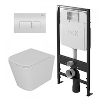 Комплект D&K DS1511601 унитаз DT1516016, инсталляция DI8055119,клавиша смыва DB1439016 DS1511601