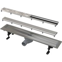 Душевой лоток Alcaplast Fit and Go AG071401850 (APZ13-DOUBLE9-850) с решеткой Хром / полая под плитку APZ13-DOUBLE9-850