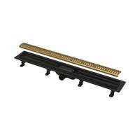 Alcaplast Водоотводящий желоб с порогами для перфорированной решетки, латунь APZ10BLACK-550BRASS APZ10BLACK-550BRASS
