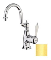 Смеситель для раковины Margaroli Classica RU1001AA01GD, с донным клапаном, золото RU1001AA01GD