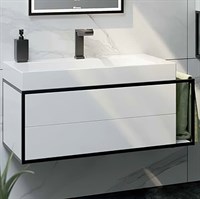 Тумба под раковину Clarberg Logic 100 L LOG0110L подвесная Белая LOG0110L