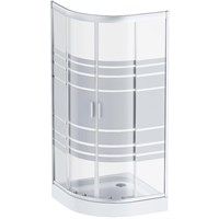 Душевой уголок AM.PM Tender Twin Slide 90x90 W45G-301-090TM профиль Хром матовый стекло прозрачное с рисунком W45G-301-090TM