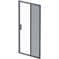 Душевая дверь AM.PM Gem Solo 100 W90G-100-1-195BM профиль, Черный матовый стекло матовое-прозрачное W90G-100-1-195BM