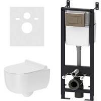 Комплект унитаза с инсталляцией Damixa Scandinavian Pure DX36.IS10151.1701 с сиденьем Микролифт и клавишей смыва, Хром глянцевый DX36.IS10151.1701