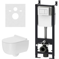 Комплект унитаза с инсталляцией Damixa Scandinavian Pure DX36.IS10101.1701 с сиденьем Микролифт и Белой клавишей смыва DX36.IS10101.1701