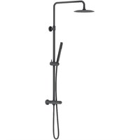 Душевая система Damixa Scandinavian Pure 936800300 с термостатом, Черная матовая 936800300