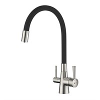 Смеситель Lemark Comfort LM3075BN-Black, для кухни с подключением к фильтру с питьевой водой, никель LM3075BN-Black