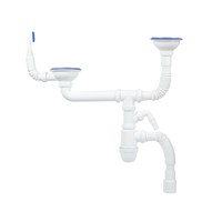 Сифон IDDIS для двойной мойки с выпуском 3 1/2 с переливом и отводом Kitchen Line (S21UPS0i84) S21UPS0i84