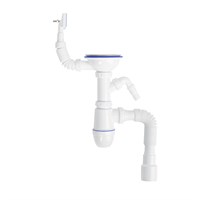 Сифон IDDIS для мойки с выпуском 3 1/2 с переливом и и отводом Kitchen Line (S11UPS0i84) S11UPS0i84