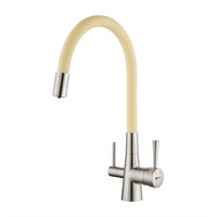 Смеситель Lemark Comfort LM3075BN-Beige, для кухни с подключением к фильтру с питьевой водой, никель/бежевый LM3075BN-Beige