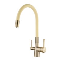 Смеситель Lemark Comfort LM3075B-Beige, для кухни с подключением к фильтру с питьевой водой, бронза/бежевый LM3075B-Beige