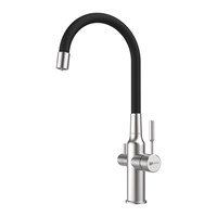 Смеситель для кухонной мойки Lemark Expert LM5083S-Black, с подключением к фильтру с питьевой водой, сталь LM5083S-Black