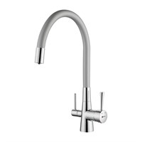 Смеситель для кухонной мойки Lemark Comfort LM3075C-Silver, подключение к фильтру с питьевой водой, с гибким изливом, хром/серебристый LM3075C-Silver