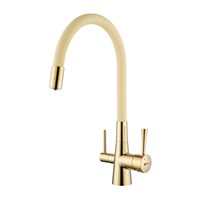 Смеситель Lemark Comfort LM3075G-Beige, для кухни с подключением к фильтру с питьевой водой, золото/бежевый LM3075G-Beige