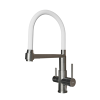 Смеситель ESKO для кухни нерж, с подключением к фильтру, белый (K26 W) K26 W