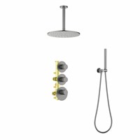 Душевая система встроенная с термостатом Timo Saona черное золото (SX-2399/18SM) SX-2399/18SM