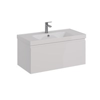 Тумба под раковину Lemark Veon Mini 90 см, подвесная, цвет белый глянец, LM02VM90T LM02VM90T