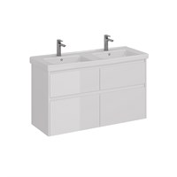 Тумба под сдвоенную раковину Lemark Combi 125 см, подвесная/напольная, цвет белый глянец, LM03C125T LM03C125T
