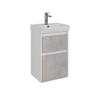 Тумба под раковину Lemark Combi 45 см, подвесная/напольная, корпус белый глянец, фасад бетон матовый, LM03C45T-Beton LM03C45T-Beton