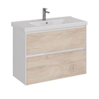 Тумба под раковину Lemark Combi 100 см, подвесная/напольная, корпус белый глянец, фасад дуб кантри матовый, LM03C100T-dub LM03C100T-dub