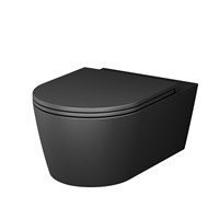 C8F1701MBSC Func подвесной унитаз 54 см FlashClean с сиденьем микролифт, черн мат C8F1701MBSC