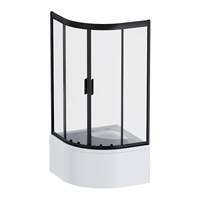 W90G-401A090BT Душевое ограждение Gem Deep 1/4 Rond 90x90 стекло прозрачное, профиль черный матовый, W90G-401A090BT