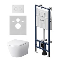 IS100101.741701 Инсталляция MasterFit с клав L глянц белый с подвес унит  Sense FlashClean с сид IS100101.741701